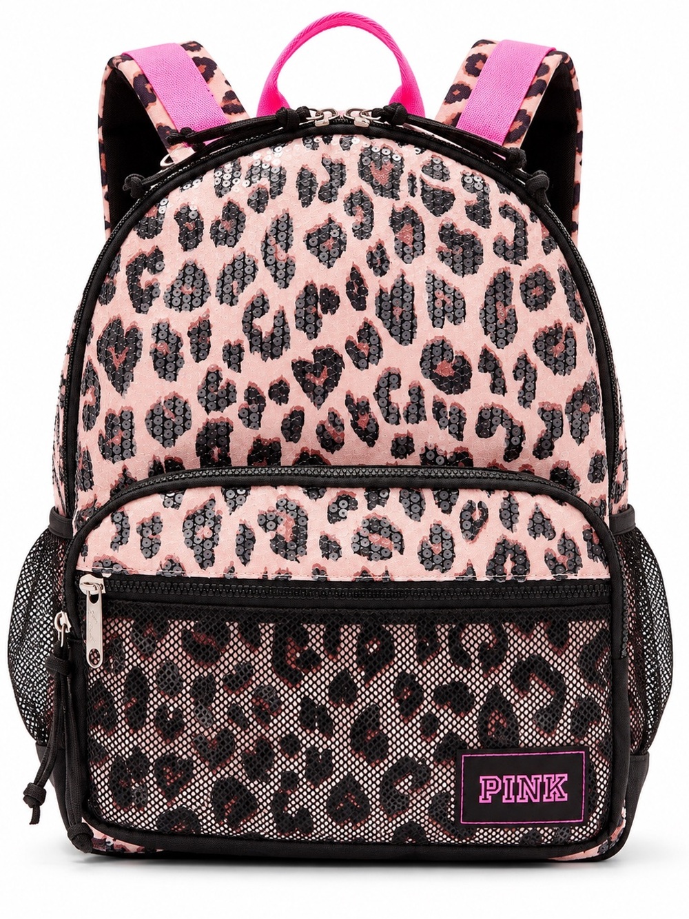 PINK Victoria’s Secret Leopard Sequin Campus Backpack 16.3L NWT